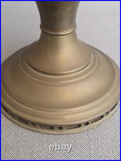 Antique Aladdin Model 12 Brass Oil Lamp Opaline Glass Shade Chimney England