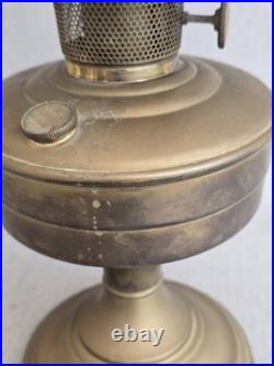 Antique Aladdin Model 12 Brass Oil Lamp Opaline Glass Shade Chimney England