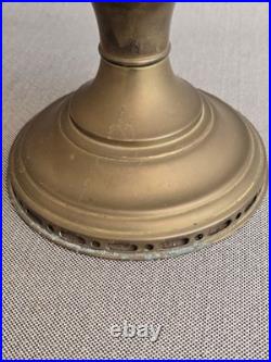 Antique Aladdin Model 12 Brass Oil Lamp Opaline Glass Shade Chimney England