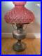 Antique Aladdin Model #12 Brass l Oil Lamp With Pink Quilted Diamond Shade