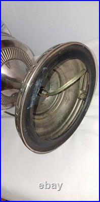 Antique Aladdin Model 12 Nickel Plated Lamp W Shade & Chimney Electrified