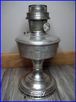 Antique Aladdin Model 12 Nickel plated Kerosene lamp working condition Z32