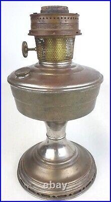 Antique Aladdin Model 12 Nickle Plated Kerosene Oil Table Lamp withBurner Original