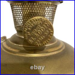 Antique Aladdin Model 6 Brass Mantle Oil Lamp Electrified Works