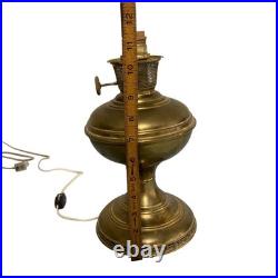 Antique Aladdin Model 6 Brass Mantle Oil Lamp Electrified Works