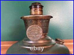 Antique Aladdin Model 6 Kerosene Oil Lamp Swivel Bracket Cranberry Thumb Shade