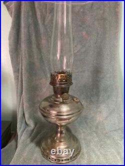 Antique Aladdin Model #6 Nickel Kerosene Lamp with Burner 1914-1917