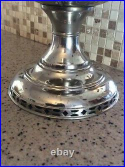 Antique Aladdin Model 6 Nickel Plated Kerosene Mantle Lamp Chimney & Shade