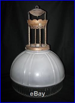 Antique Aladdin Model 616 Glass Lamp Shade and Hanger