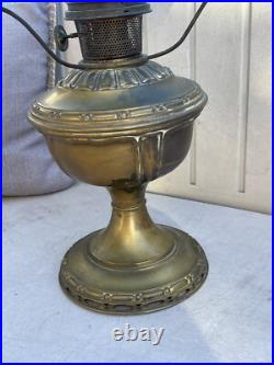 Antique Aladdin Model #7 Table Lamp With Original Blue Shade. Kerosene Oil Lamp