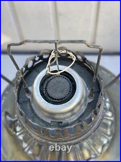 Antique Aladdin Model #7 Table Lamp With Original Blue Shade. Kerosene Oil Lamp