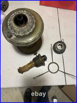 Antique Aladdin Model #7 Table Lamp With Original Blue Shade. Kerosene Oil Lamp