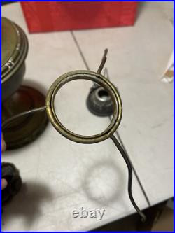 Antique Aladdin Model #7 Table Lamp With Original Blue Shade. Kerosene Oil Lamp