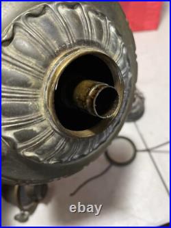 Antique Aladdin Model #7 Table Lamp With Original Blue Shade. Kerosene Oil Lamp