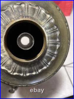 Antique Aladdin Model #7 Table Lamp With Original Blue Shade. Kerosene Oil Lamp