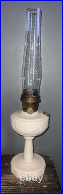 Antique Aladdin Model A Tall Lincoln Drape White Milk glass Oil Lamp Original