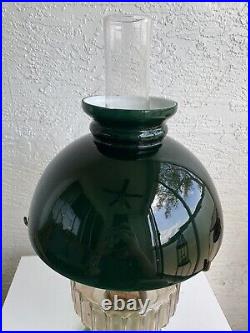Antique Aladdin Model B Green Base Kerosene Oil Lamp