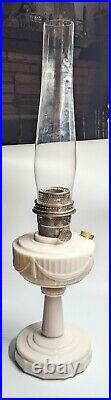 Antique Aladdin Model B Lincoln Drape Alacite Oil Lamp, Approx 25 Tall, w Glass