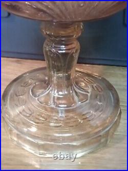 Antique Aladdin Model B Nu Type Washington Drape Amber Glass Oil Lamp