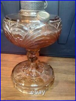 Antique Aladdin Model B Nu Type Washington Drape Amber Glass Oil Lamp