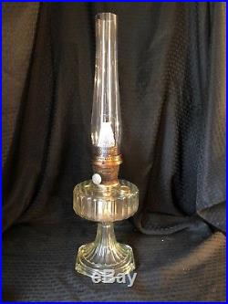 Antique Aladdin Model B Oil Lamp Clear Crystal