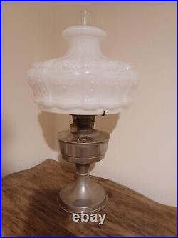 Antique Aladdin Model B Oil Lamp with Original 401 and Clear Chimney