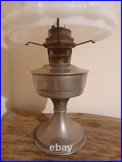 Antique Aladdin Model B Oil Lamp with Original 401 and Clear Chimney