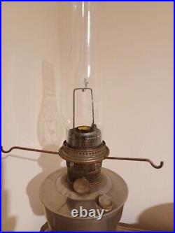 Antique Aladdin Model B Oil Lamp with Original 401 and Clear Chimney