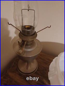 Antique Aladdin Model B Oil Lamp with Original 401 and Clear Chimney