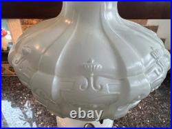 Antique Aladdin Model B Rose & White Moonstone Quilt Lamp With Shade Complete