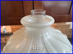 Antique Aladdin Model B Rose & White Moonstone Quilt Lamp With Shade Complete