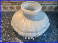 Antique Aladdin Model B Rose & White Moonstone Quilt Lamp With Shade Complete
