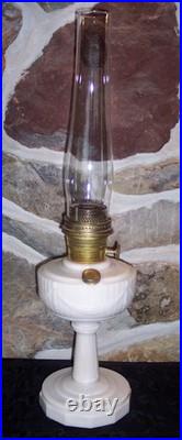Antique Aladdin Model B Tall Lincoln Drape Clambroth Glass Oil Lamp Original