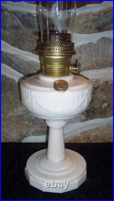 Antique Aladdin Model B Tall Lincoln Drape Clambroth Glass Oil Lamp Original