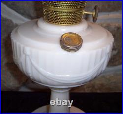 Antique Aladdin Model B Tall Lincoln Drape Clambroth Glass Oil Lamp Original