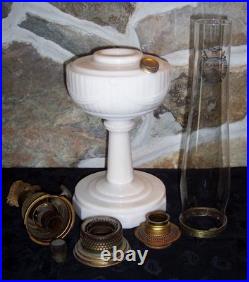 Antique Aladdin Model B Tall Lincoln Drape Clambroth Glass Oil Lamp Original