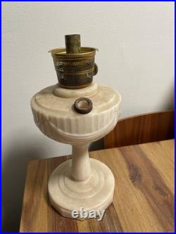 Antique Aladdin Model B Tall Lincoln Drape White Milk glass Oil Lamp Original