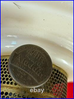 Antique Aladdin Model B Tall Lincoln Drape White Milk glass Oil Lamp Original