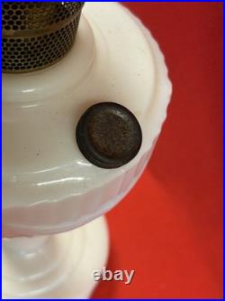 Antique Aladdin Model B Tall Lincoln Drape White Milk glass Oil Lamp Original