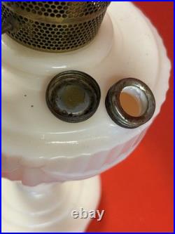 Antique Aladdin Model B Tall Lincoln Drape White Milk glass Oil Lamp Original