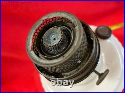 Antique Aladdin Model B Tall Lincoln Drape White Milk glass Oil Lamp Original