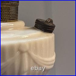 Antique Aladdin Model B Tall Lincoln Drape White Milk glass Oil Lamp Original