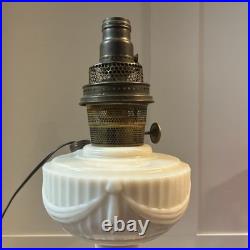 Antique Aladdin Model B Tall Lincoln Drape White Milk glass Oil Lamp Original