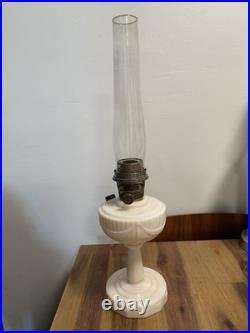 Antique Aladdin Model B Tall Lincoln Drape White Milk glass Oil Lamp Original