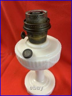 Antique Aladdin Model B Tall Lincoln Drape White Milk glass Oil Lamp Original