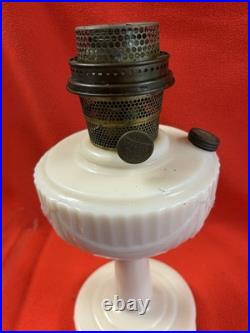 Antique Aladdin Model B Tall Lincoln Drape White Milk glass Oil Lamp Original