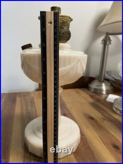 Antique Aladdin Model B Tall Lincoln Drape White Milk glass Oil Lamp Original