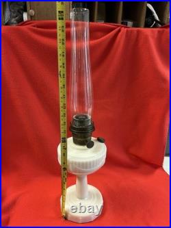 Antique Aladdin Model B Tall Lincoln Drape White Milk glass Oil Lamp Original
