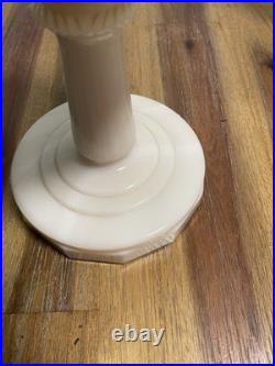 Antique Aladdin Model B Tall Lincoln Drape White Milk glass Oil Lamp Original