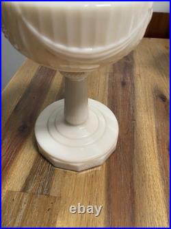 Antique Aladdin Model B Tall Lincoln Drape White Milk glass Oil Lamp Original